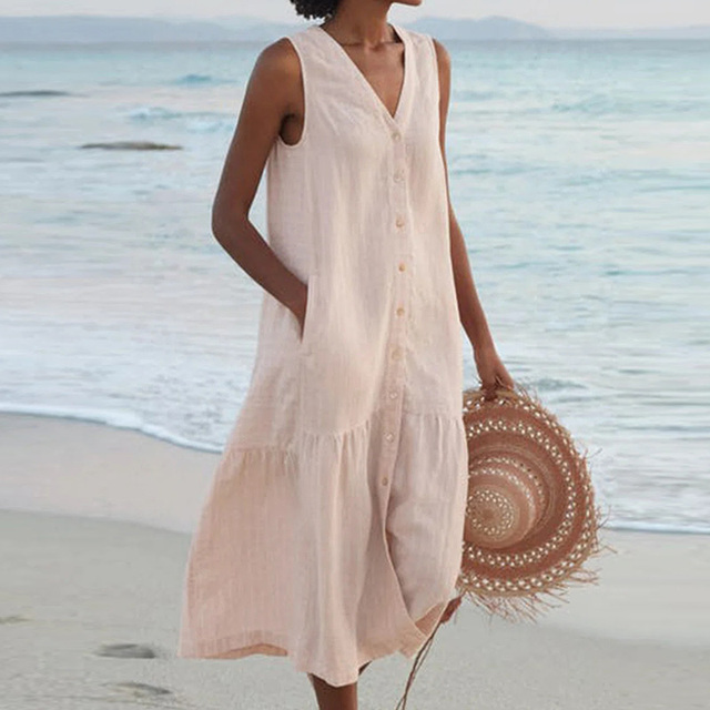 Maira - Vestido de Verano Con Cuello en V