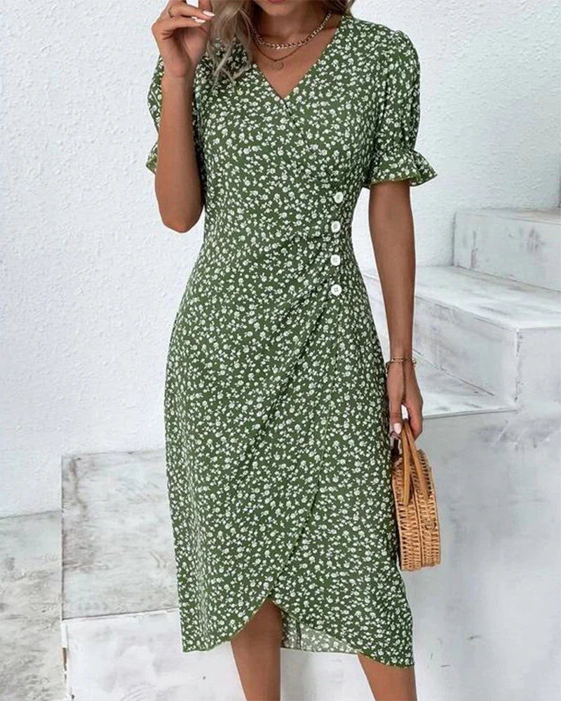 Tine - Vestido De Manga Corta Con Estampado Floral