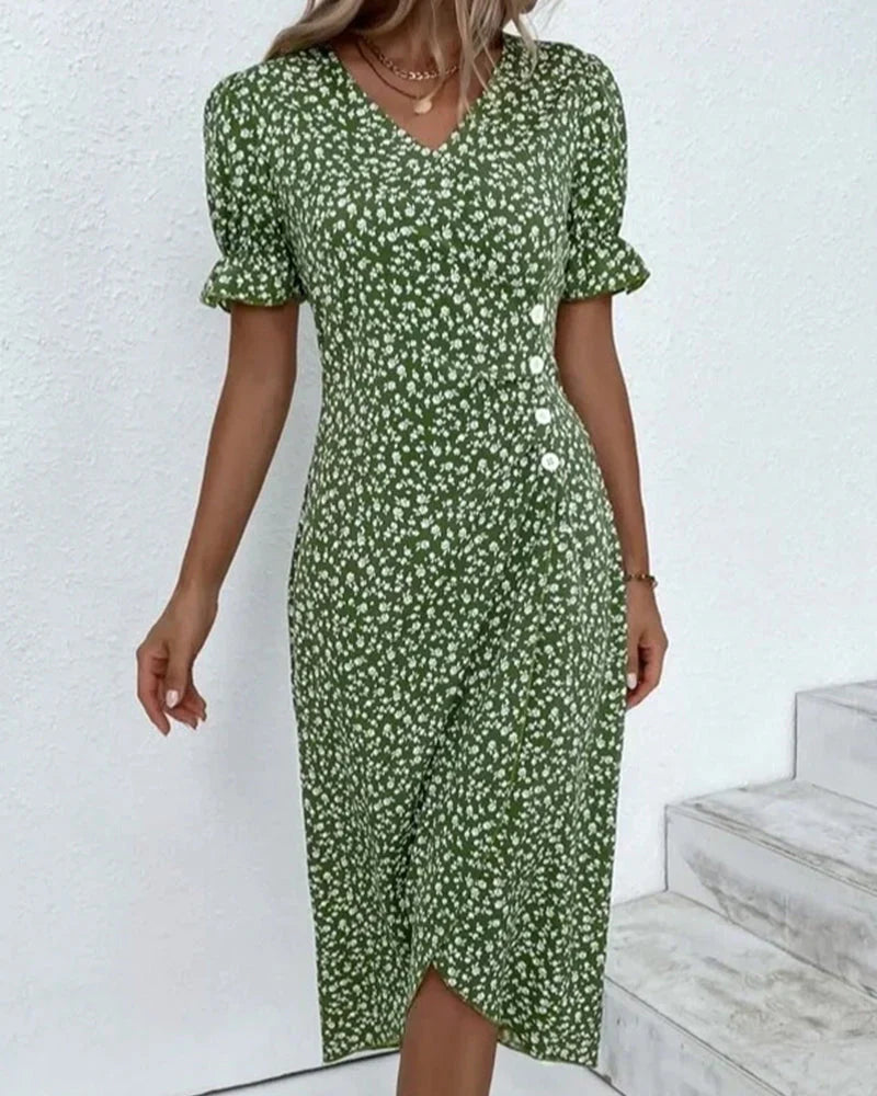 Tine - Vestido De Manga Corta Con Estampado Floral