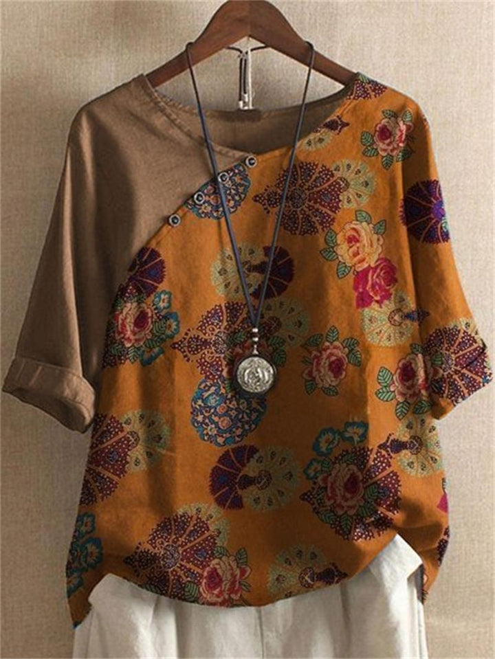 Hetty - Camisa De Manga Corta Con Botones y Estampado Floral