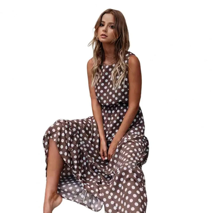 Laressa - Vestido Boho Midi De Lunares