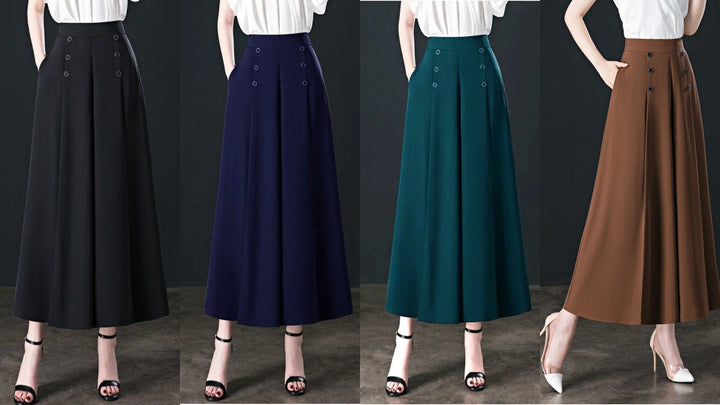 Malou - Elegante Pantalón de Pata Ancha Plisado