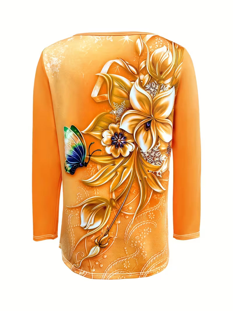 Ljiljana - Top Con Estampado Floral a La Moda