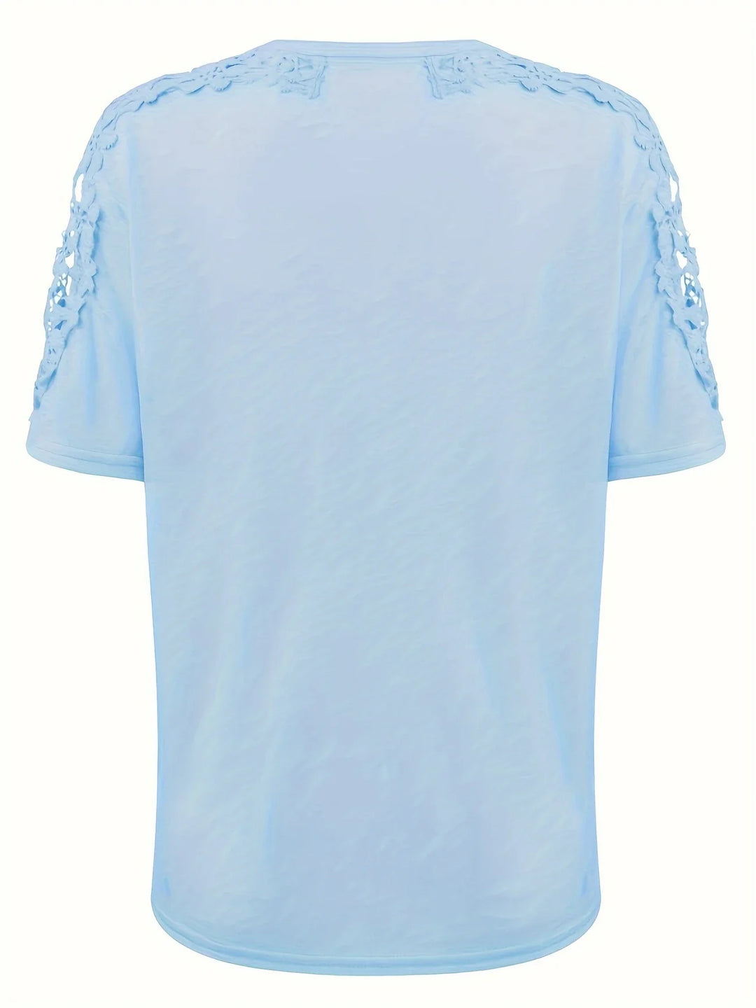 Ancuta - Elegante Verano Manga Corta Camiseta Con Encaje