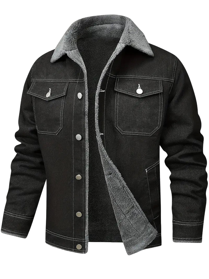Geoffroy - Chaqueta Vaquera Vintage Con Forro Polar