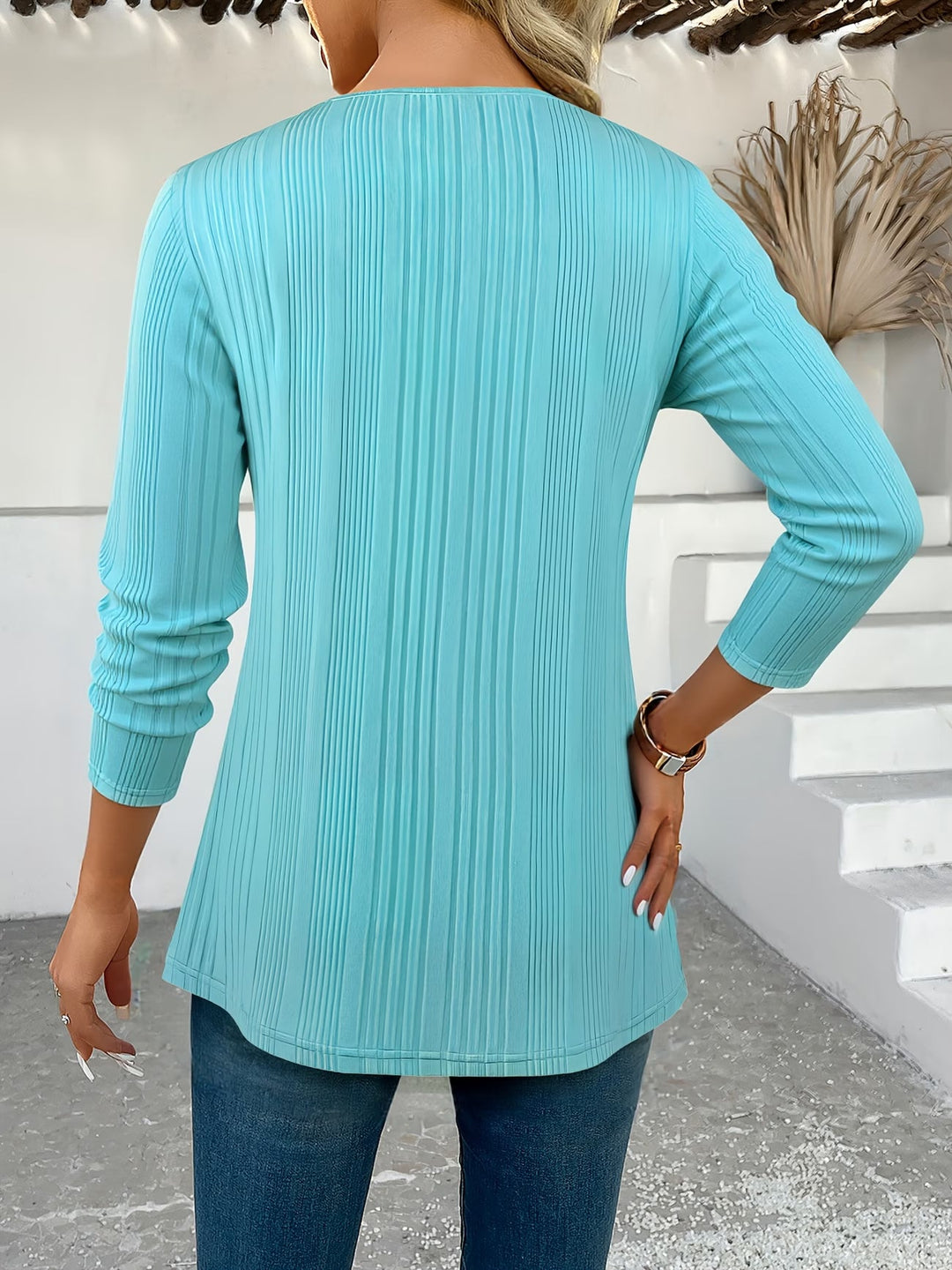 Lizeth - Camiseta De Manga Larga Y Cuello Redondo