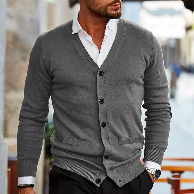 Dunstan - Casual Cuello En V Cárdigan