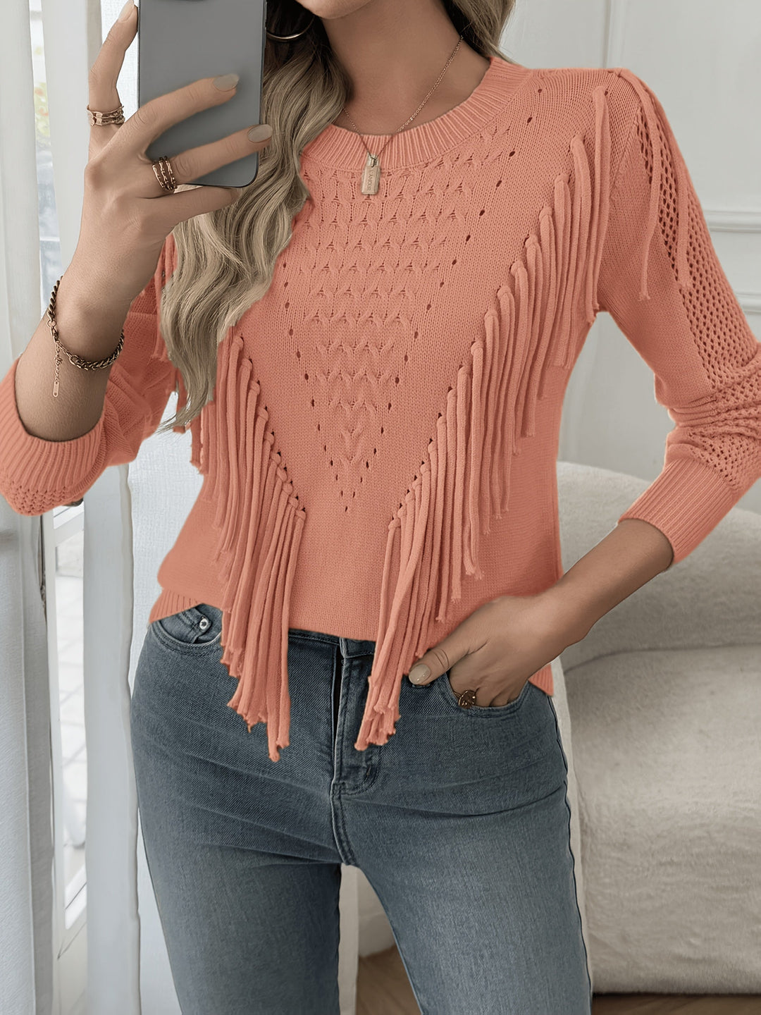Thindra - Jersey Con Flecos y Manga Larga