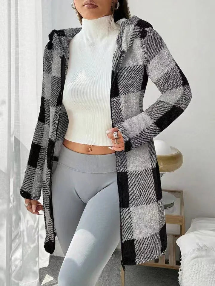 Tissaia - Chaqueta Con Capucha y Cremallera Elegante