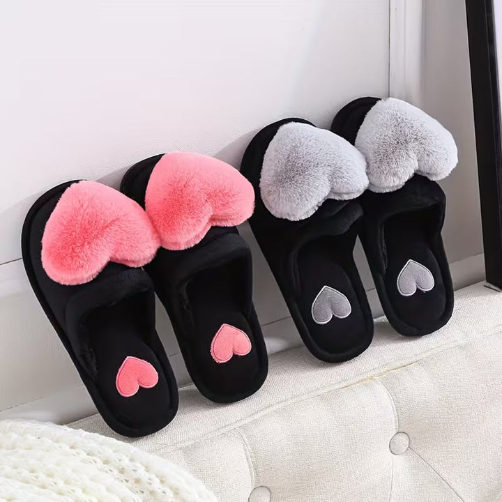 Zeliha - Zapatillas De Felpa Con Forma De Corazón Y Suela Antideslizante