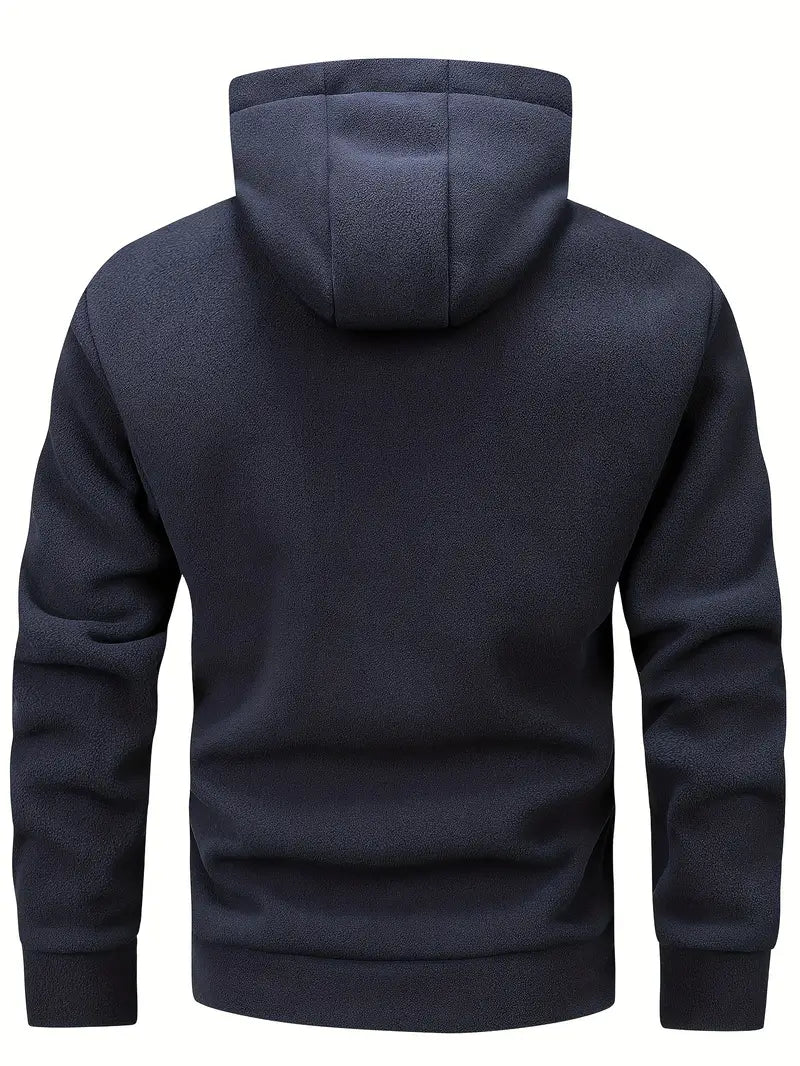 Aubin - Manga Larga Cremallera Sudadera Con Capucha Con Bolsillos