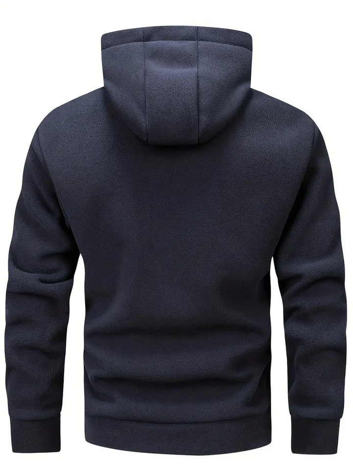 Aubin - Manga Larga Cremallera Sudadera Con Capucha Con Bolsillos