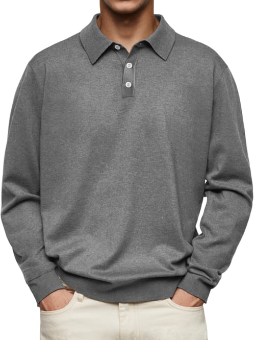 Dalvin - Casual y Cómodo Polo de Manga Larga Camisa