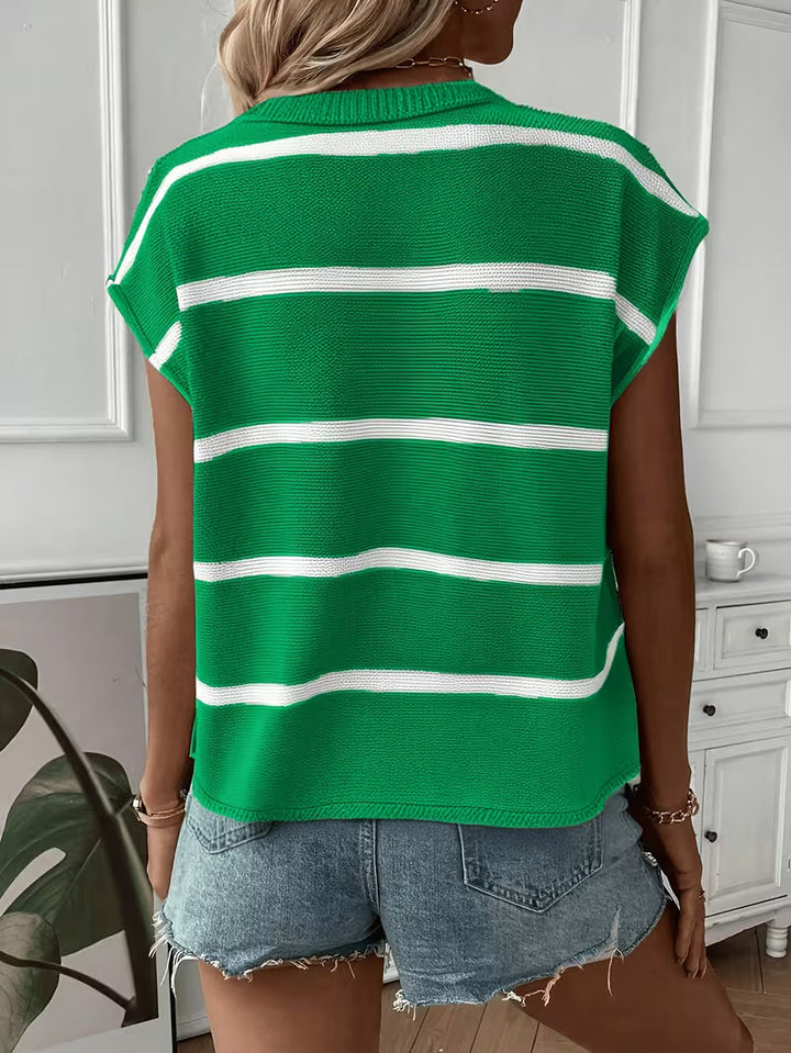 Enila - Jersey De Punto a Rayas Con Cuello Redondo