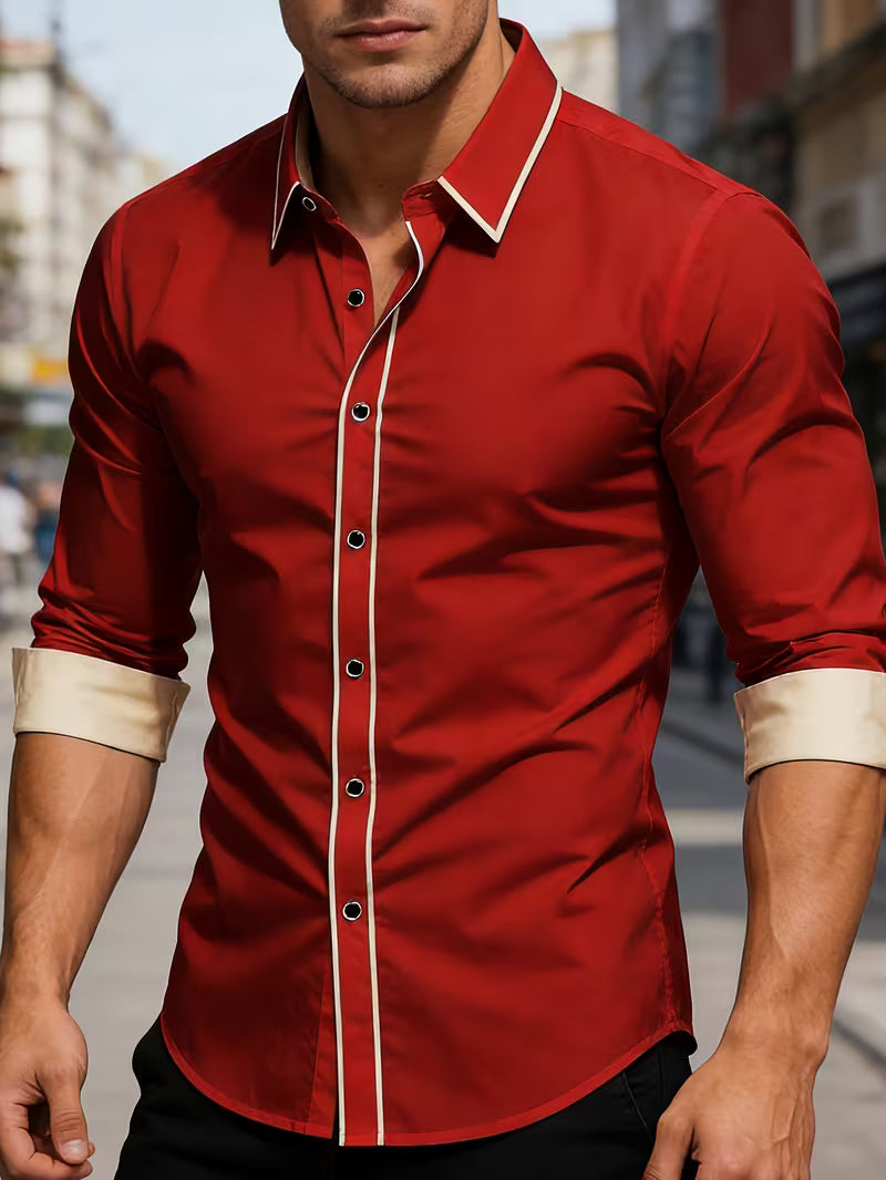 Daven - Camisa Informal De Corte Entallado