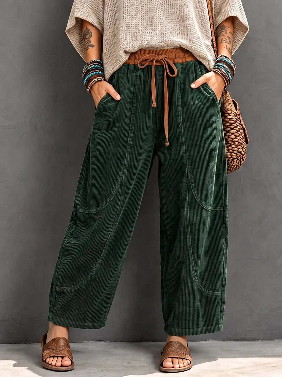 Karisma - Pantalones Informales De Pana Con Cintura Elástica