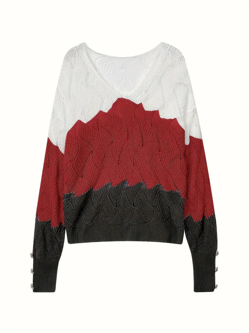 Renilda - Elegante Jersey De Punto Con Cuello En V