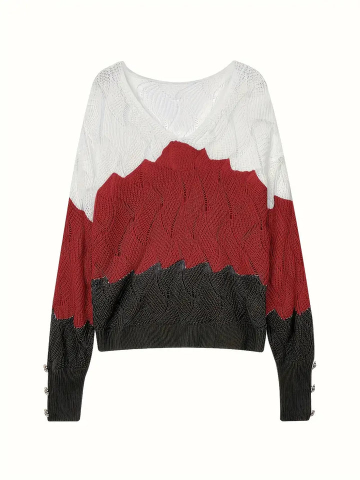 Renilda - Elegante Jersey De Punto Con Cuello En V