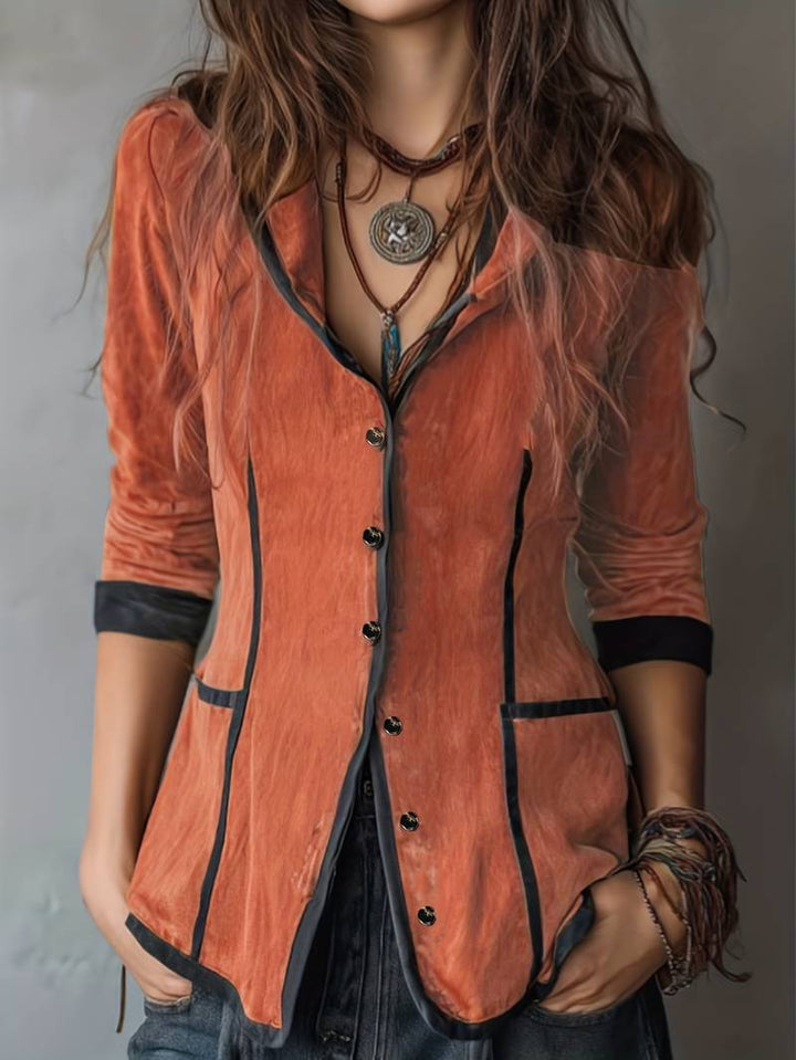 Yaara - Chaqueta Vintage Con Capucha y Manga Larga