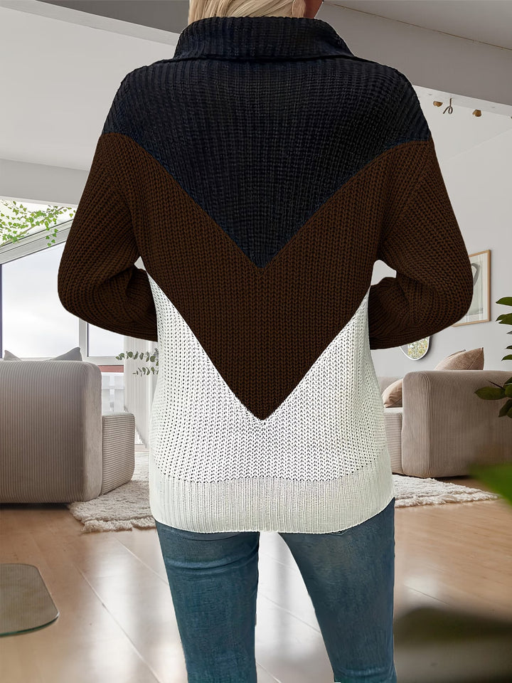 Fagina - Elegante Jersey De Punto Con Media Cremallera