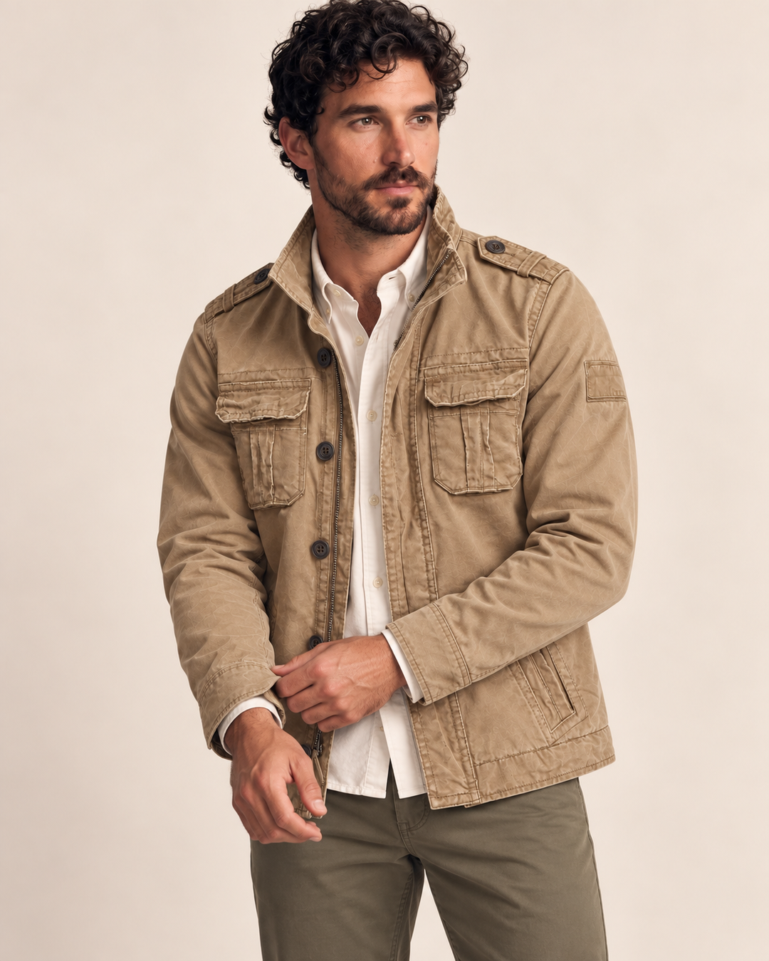 Renzi - Chaqueta Práctica Con Cuello De Pie Y Múltiples Bolsillos