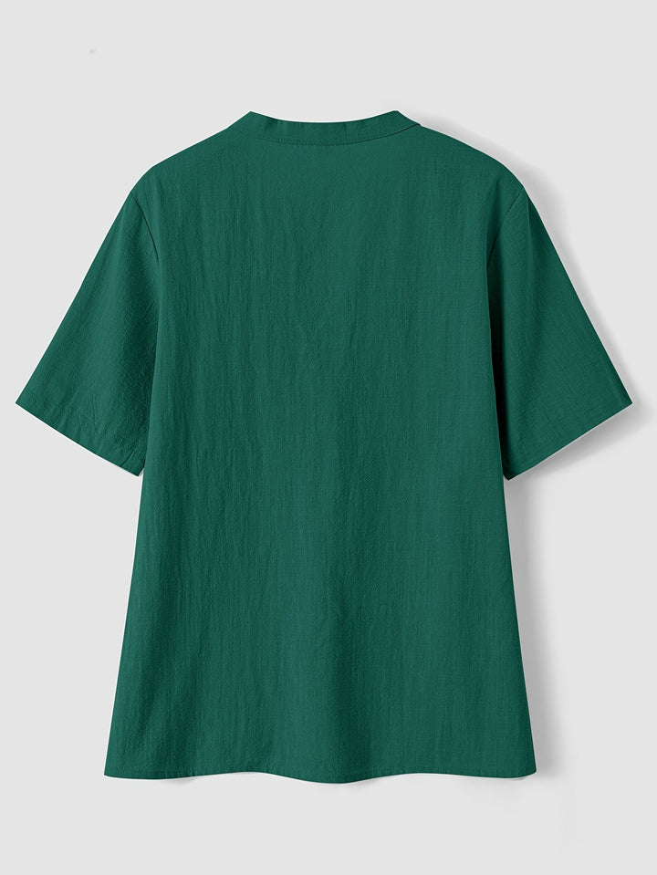 Sharron - Elegante Blusa Con Cuello En V y Botones