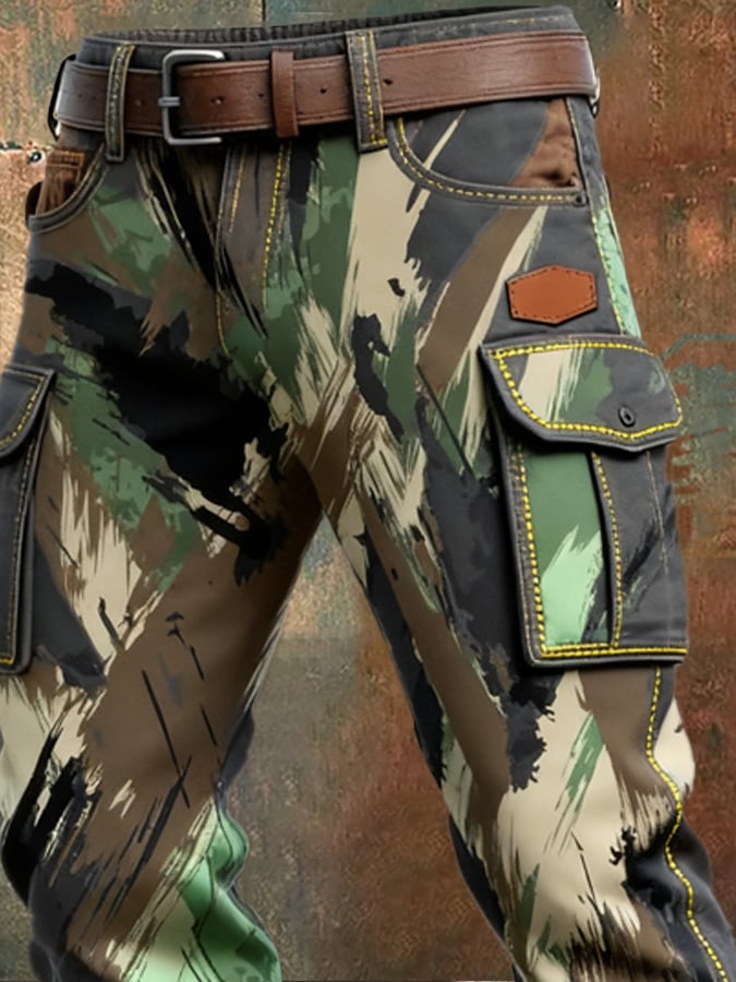 Sonny - Pantalón Vintage De Camuflaje Con Múltiples Bolsillos