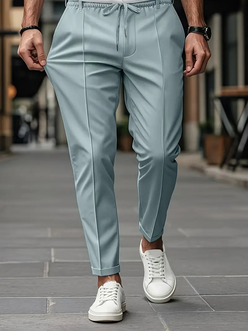Crawford - Informal Ajuste Entallado Pantalones Con Cintura Elástica