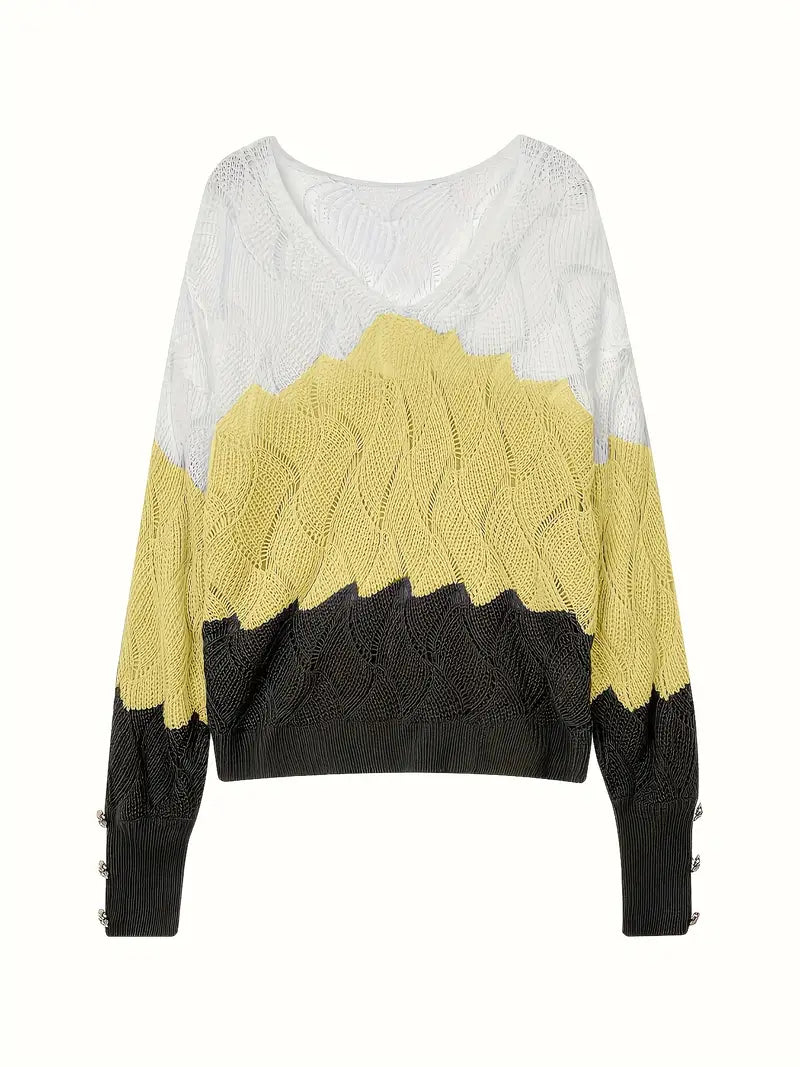 Renilda - Elegante Jersey De Punto Con Cuello En V