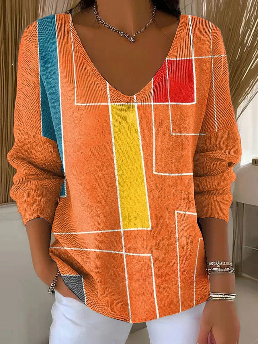 Fadime – Jersey Colorido Con Cuello En V