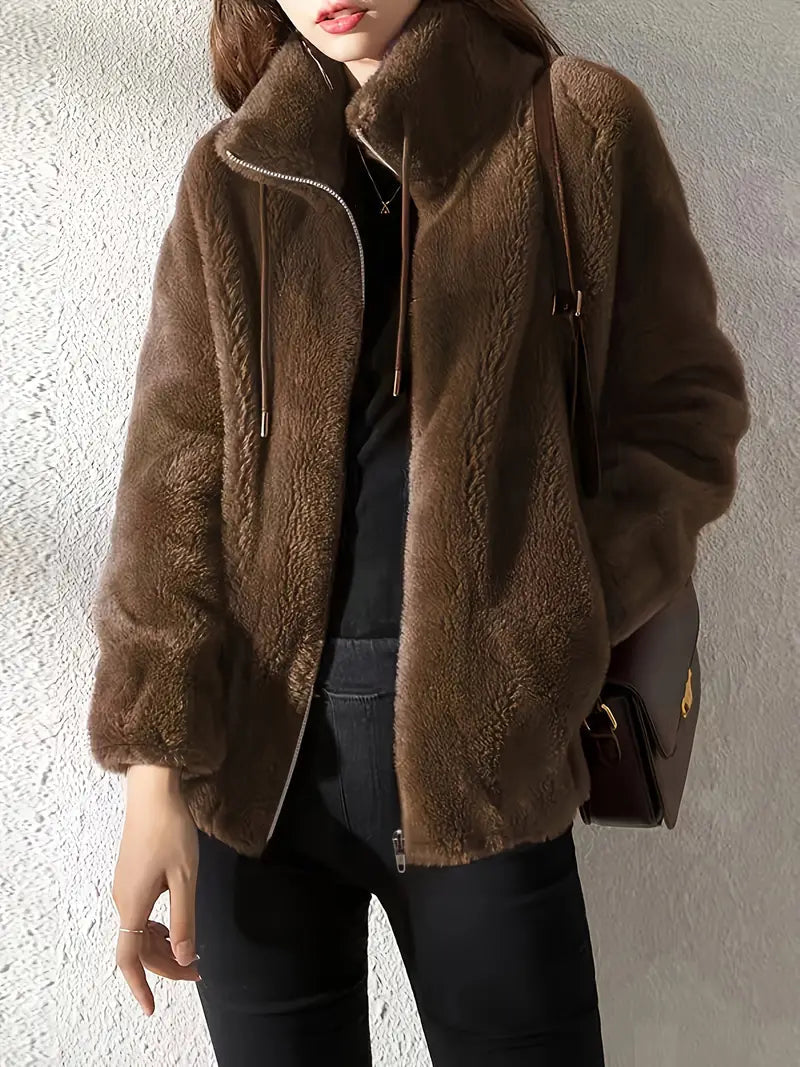 Maliza - Elegante Chaqueta De Lana Peluda