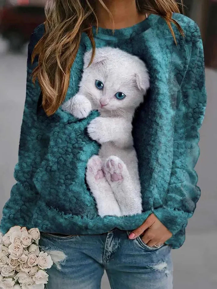 Gaby - Sudadera De Manga Larga Con Estampado De Gatos