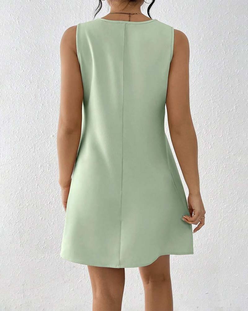 Ayna - Vestido sin Mangas con Cuello Asimétrico