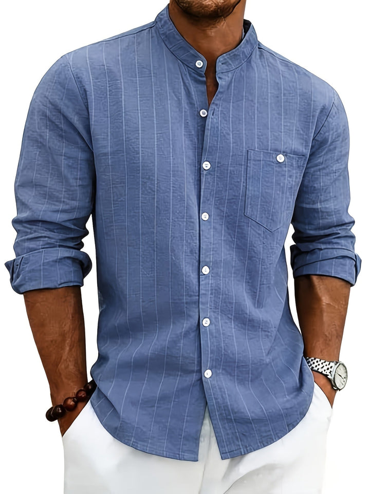 Leslie - Camisa Elegante De Lino a Rayas