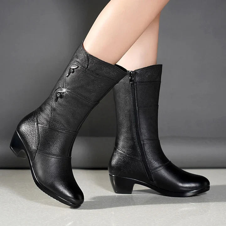 joania - Botas De Cuero Con Cremallera Lateral