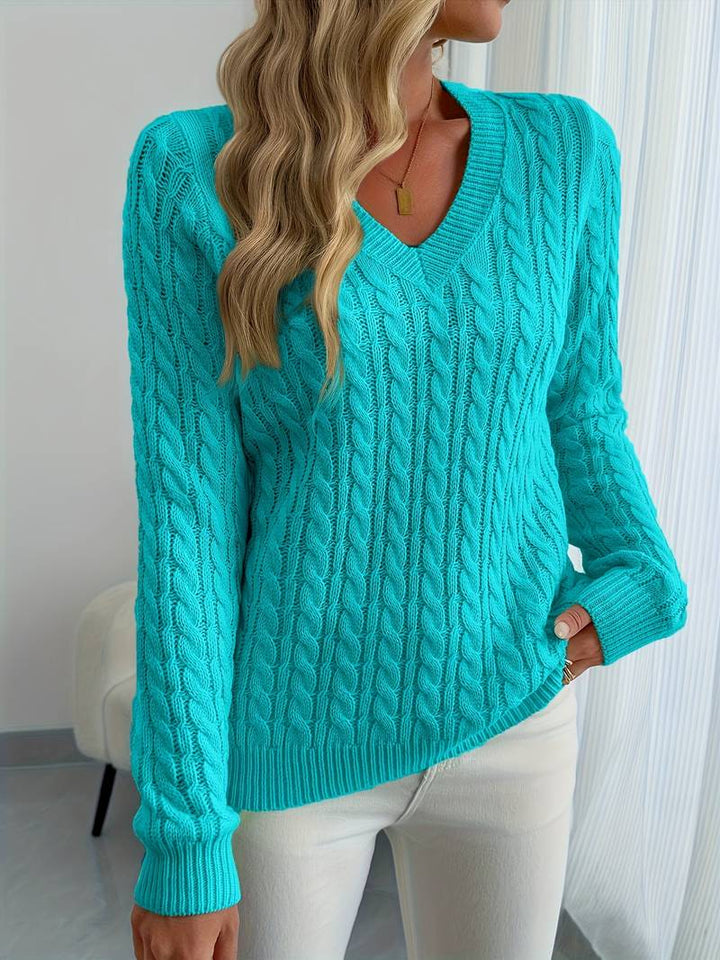 Zivah - Elegante Jersey Acanalado Con Cuello en V
