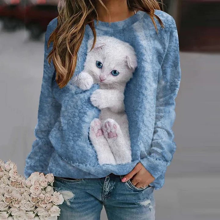 Gaby - Sudadera De Manga Larga Con Estampado De Gatos