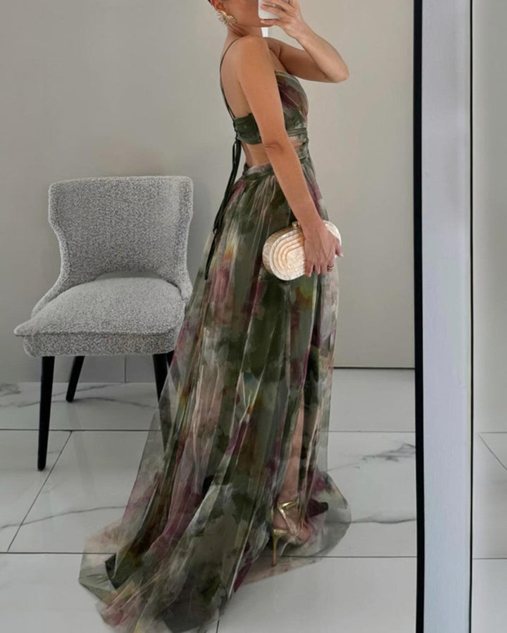 Túnica - Vestido Largo Con Estampado Floral
