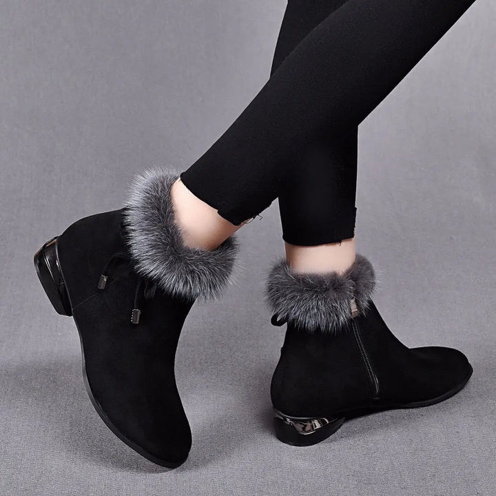 Cassily - Botines Con Ribete De Piel