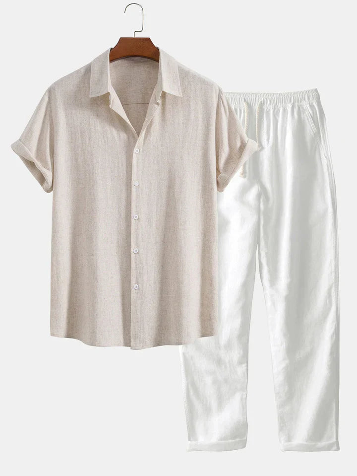 Booker - Camisa De Mezcla De Lino Con Pantalón Recto