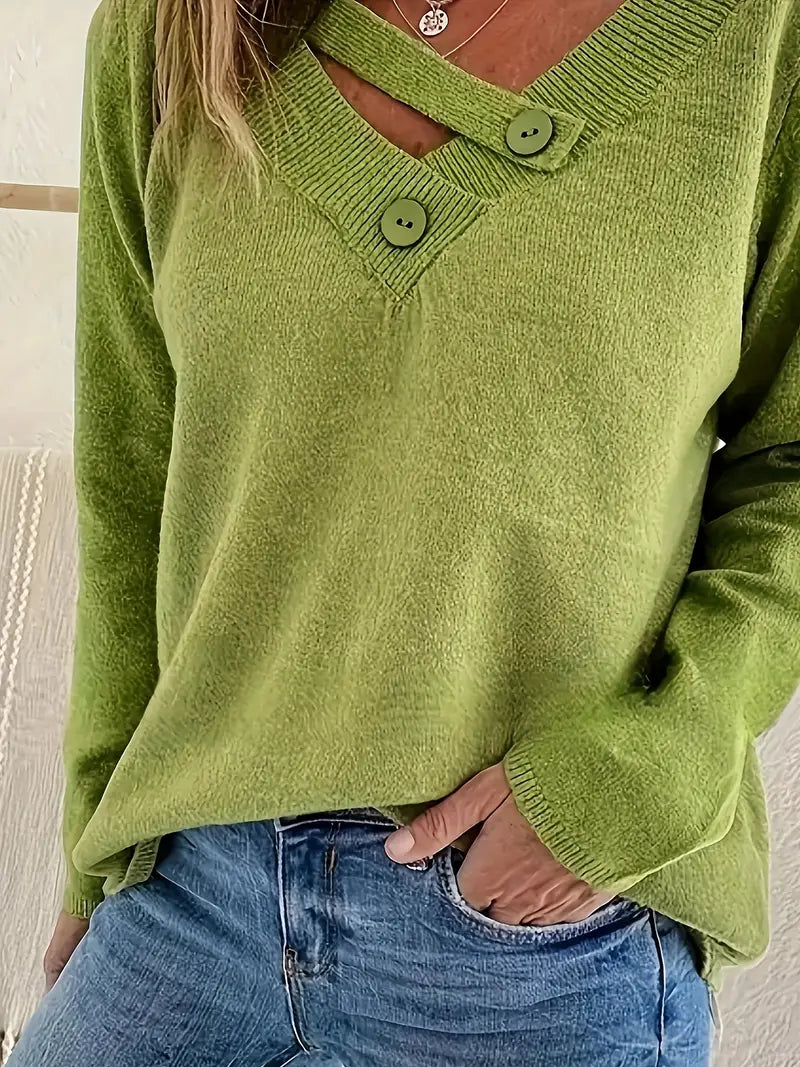 Shareena - Jersey De Punto Con Cuello En V