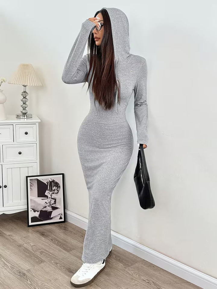 Dahye - Vestido Largo De Manga Larga Con Capucha