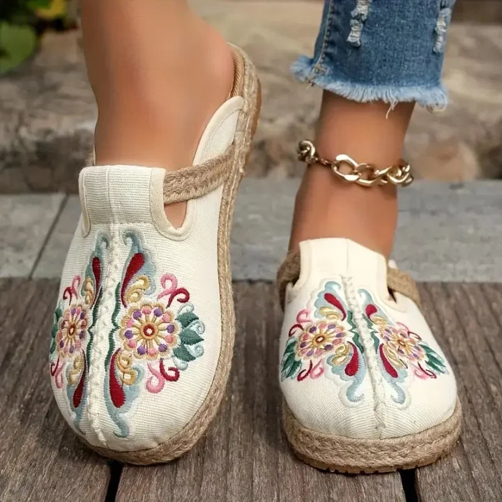 Katy - Mulas Florales De Algodón Hechos A Mano