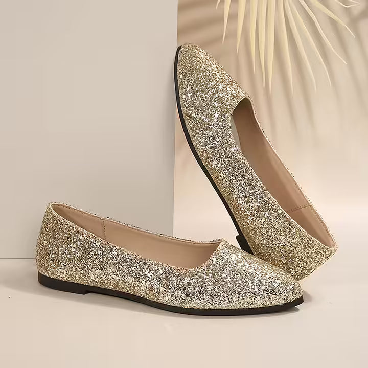 Krysten - Zapatos De Tacón Con Punta Afilada y Purpurina a La última Moda