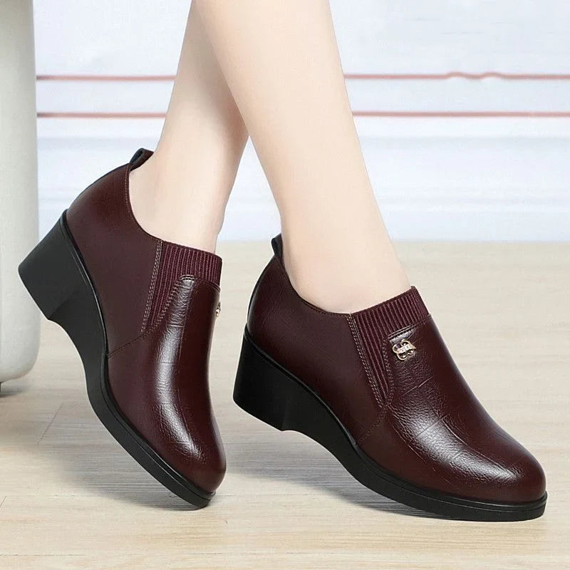 Switolina - Zapatos De Cuña De Piel a La Moda