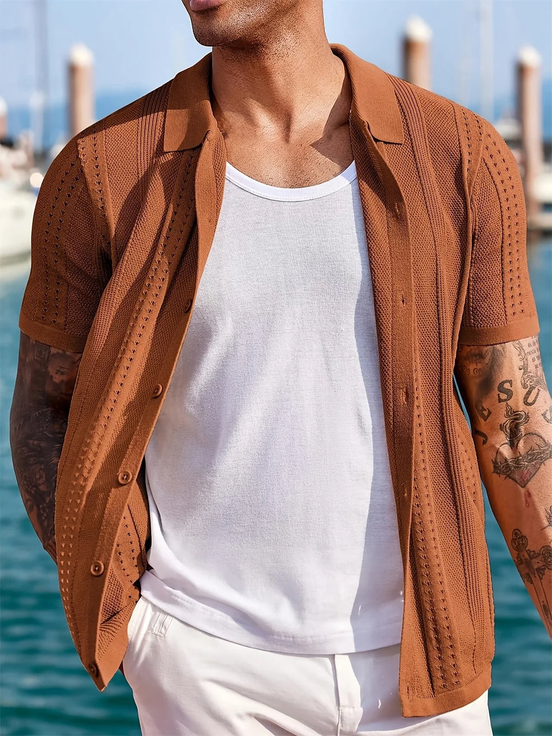 Semyon - Camisa De Punto Con Estampado Intrincado a La Moda