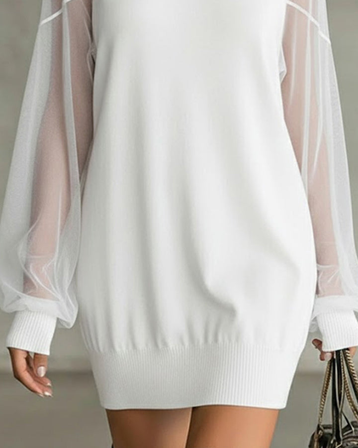Yenaya - Vestido mini de Punto con Mangas Lantern