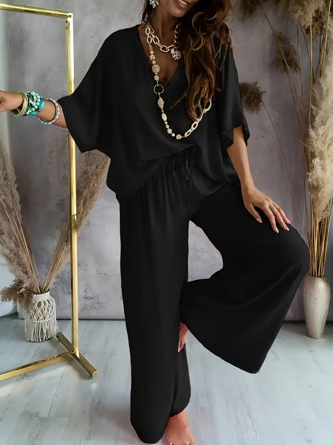Essime - Conjunto Elegante Con Cuello en V
