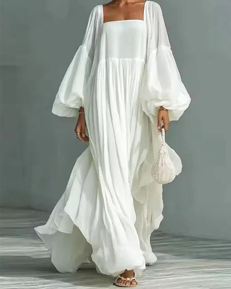 Nunila - Vestido Largo De Estilo «Hada» Con Escote Cuadrado