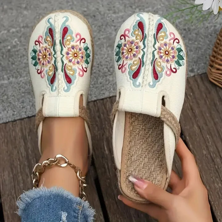 Katy - Mulas Florales De Algodón Hechos A Mano